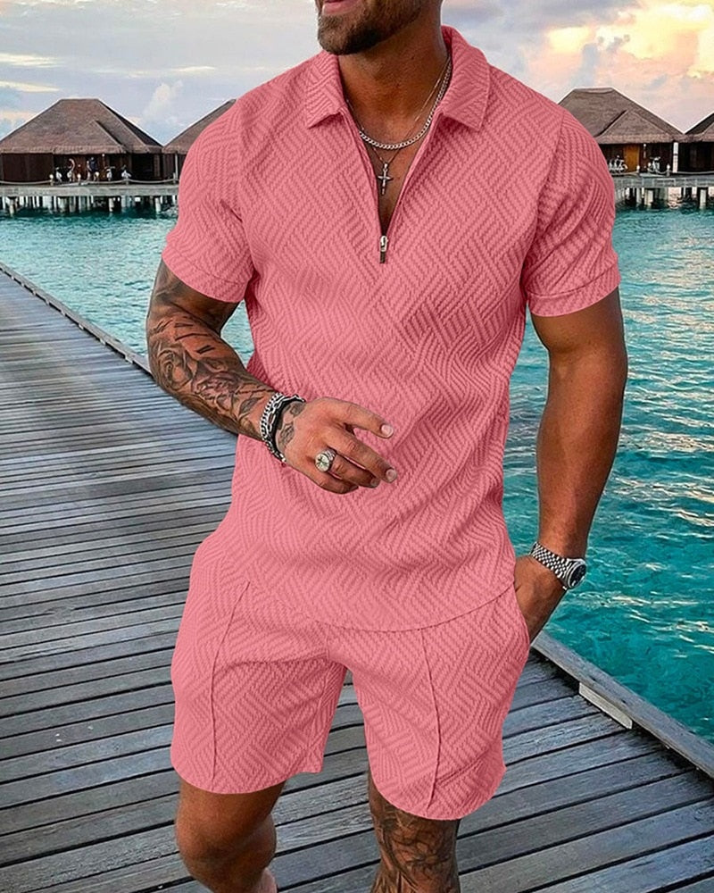 Conjunto Camisa Polo Manga Curta + Shorts Masculino 2 Peças