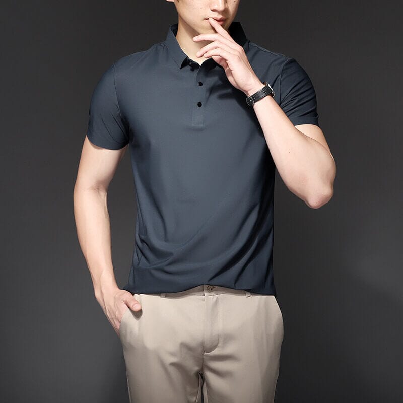 Camisa Polo Masculina em Seda Slim